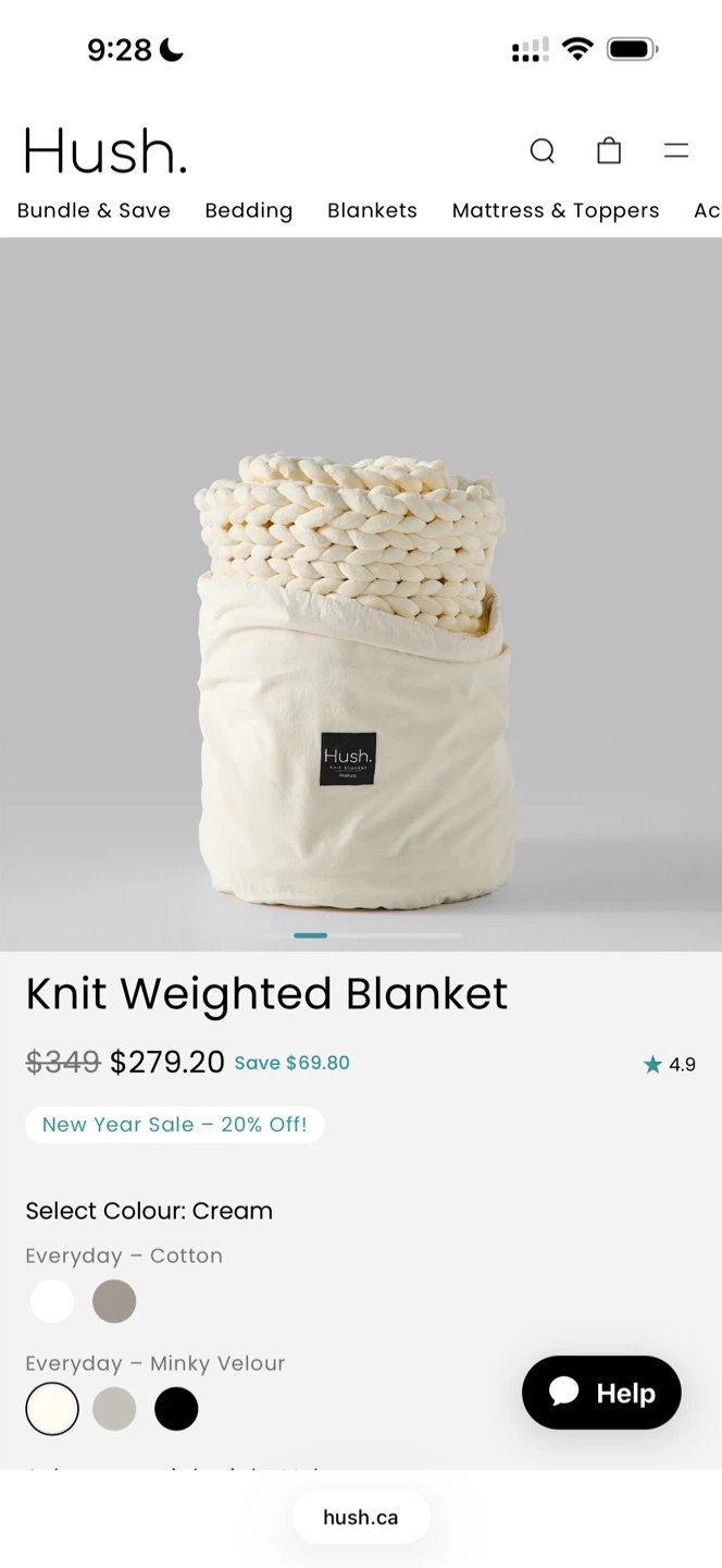 Hush Knit Weighted Blanket - Baby Blue - photo 3