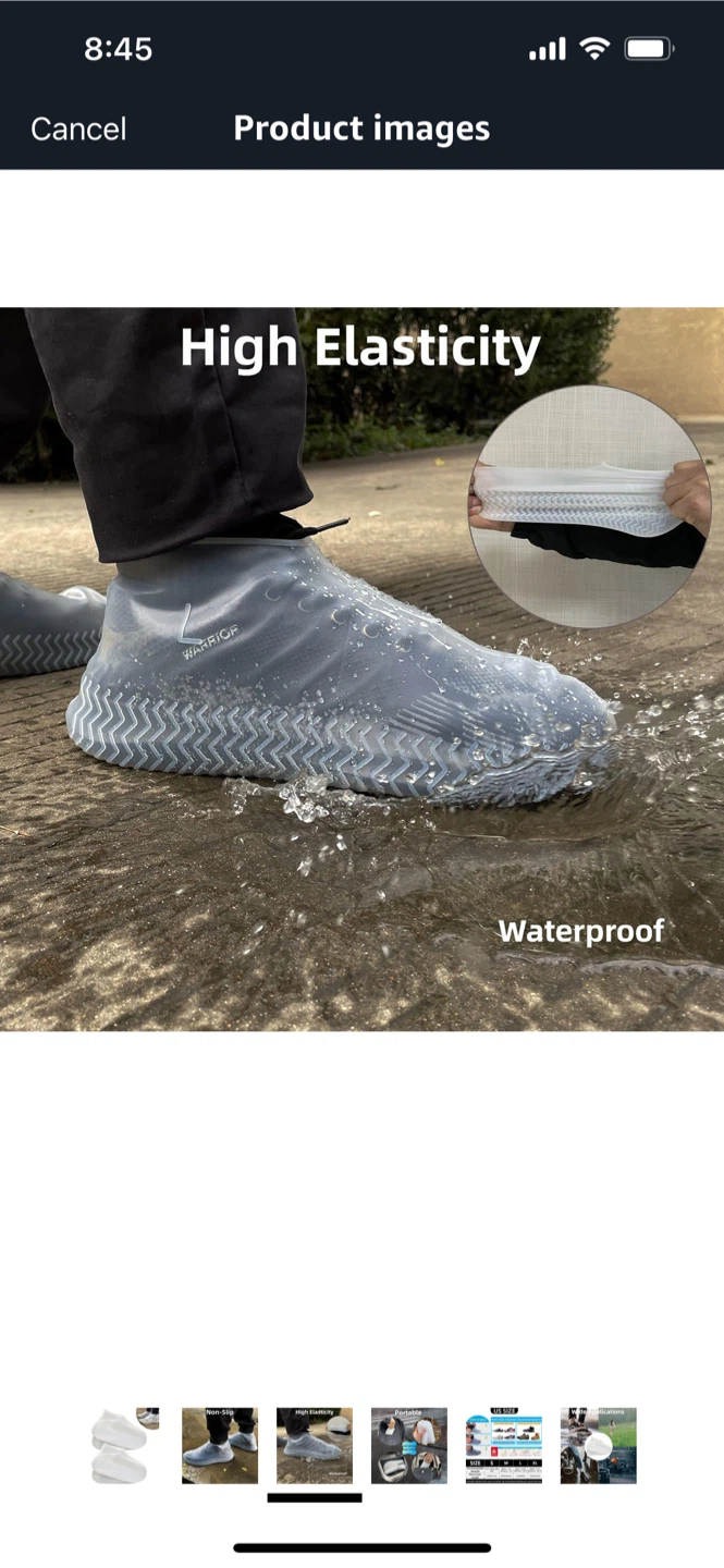 NEW-Large Size ,2 pack Waterproof Shoe Covers - High Elasticity - photo 3
