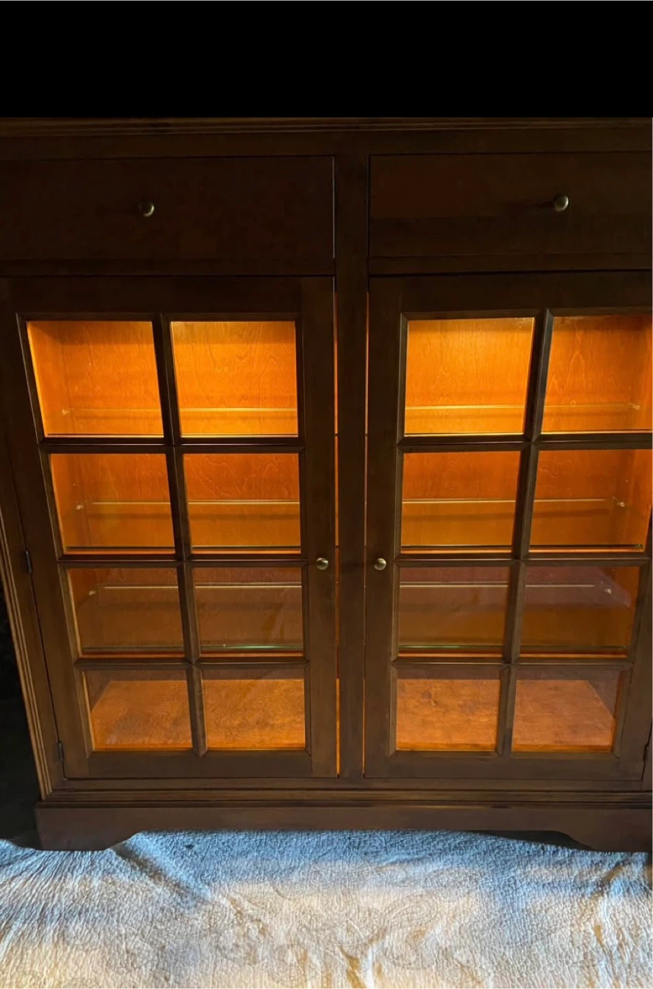Wooden Display Cabinet with Glass Doors - photo 2