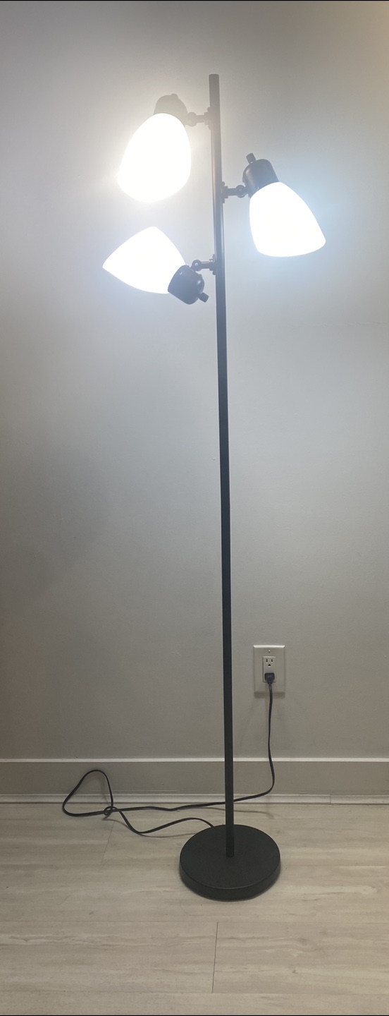 Floor Lamp - Black, Three-Light