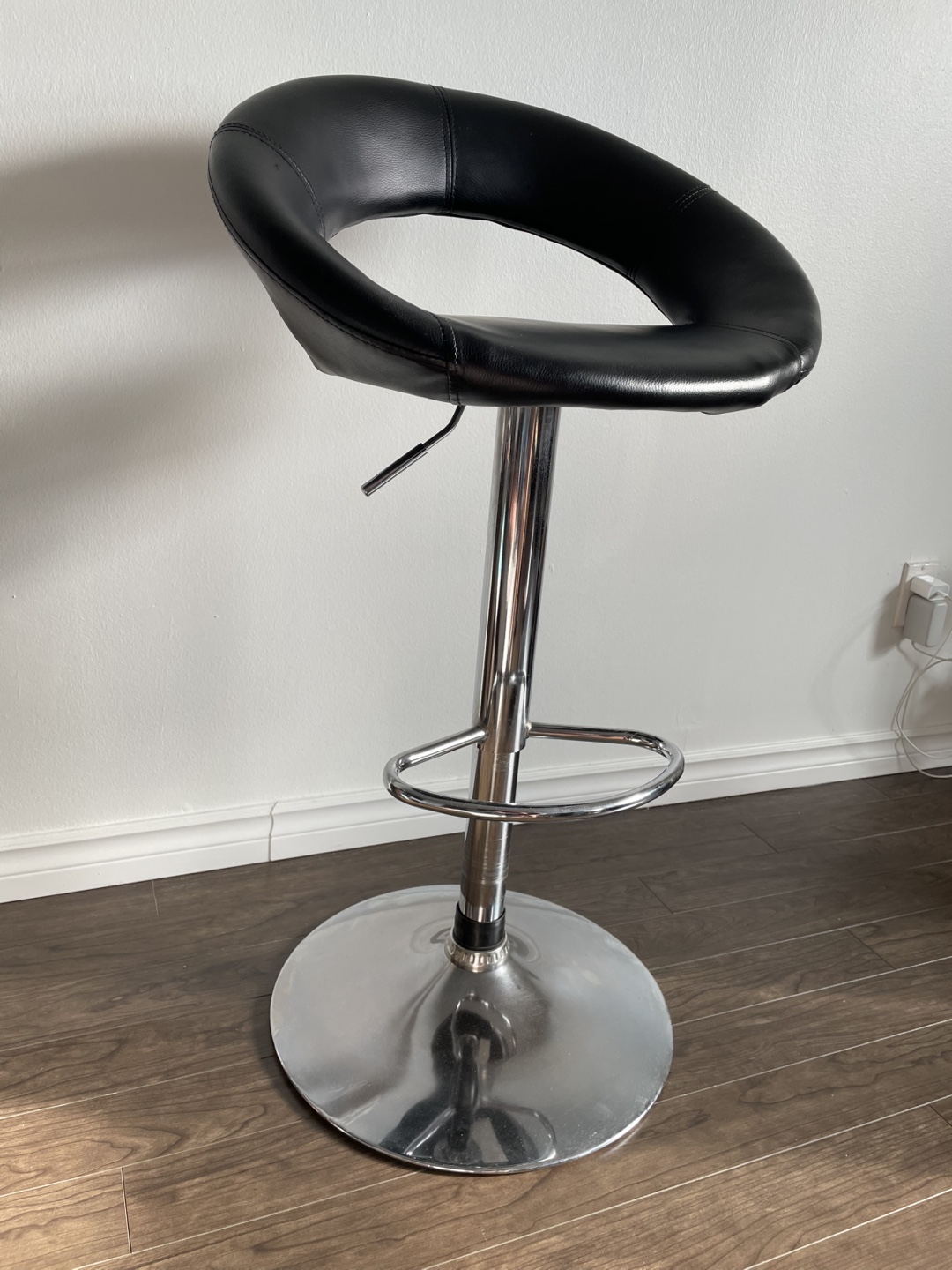 Black Adjustable Bar Stool - photo 4