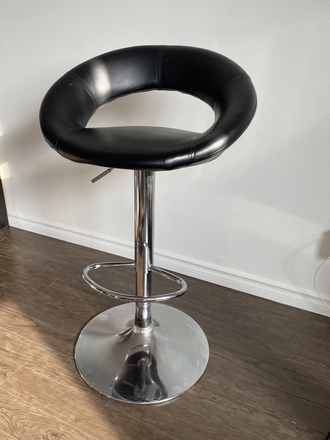 Black Adjustable Bar Stool