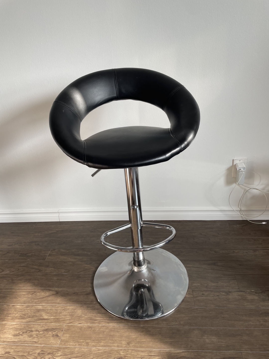 Black Adjustable Bar Stool - photo 5