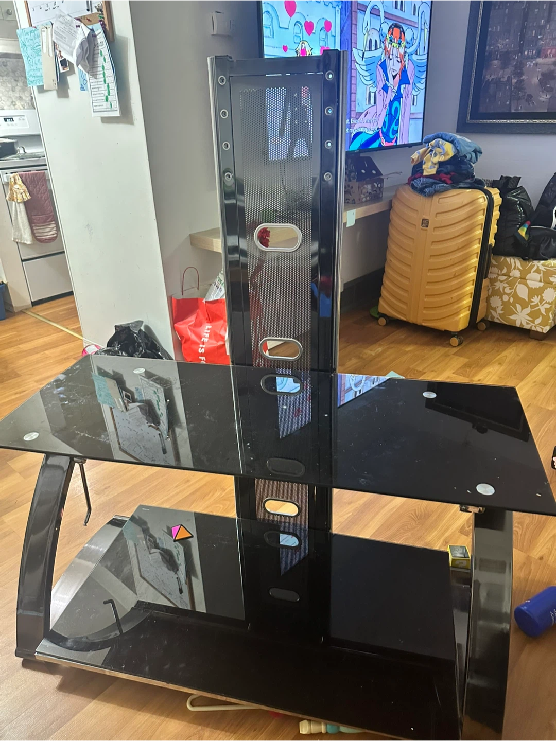 Black Glass TV Stand