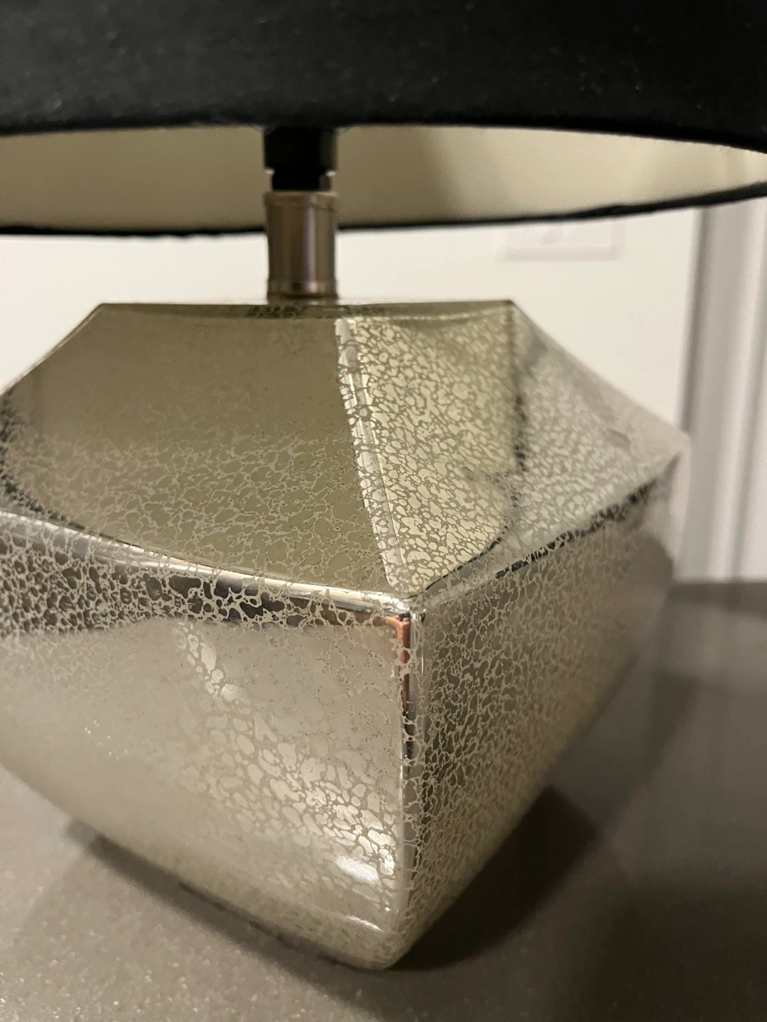 Silver Table Lamp with Black Shade - photo 4