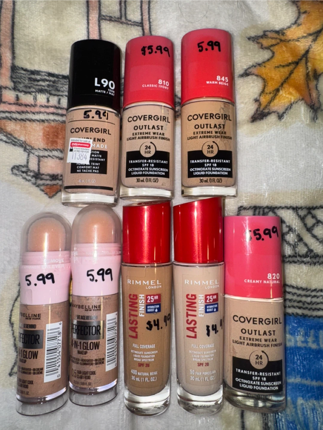 Covergirl, Rimmel, Maybelline Foundation