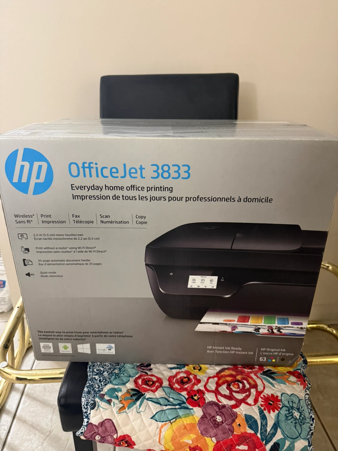 HP OfficeJet 3833 All-in-One Printer - Like New!