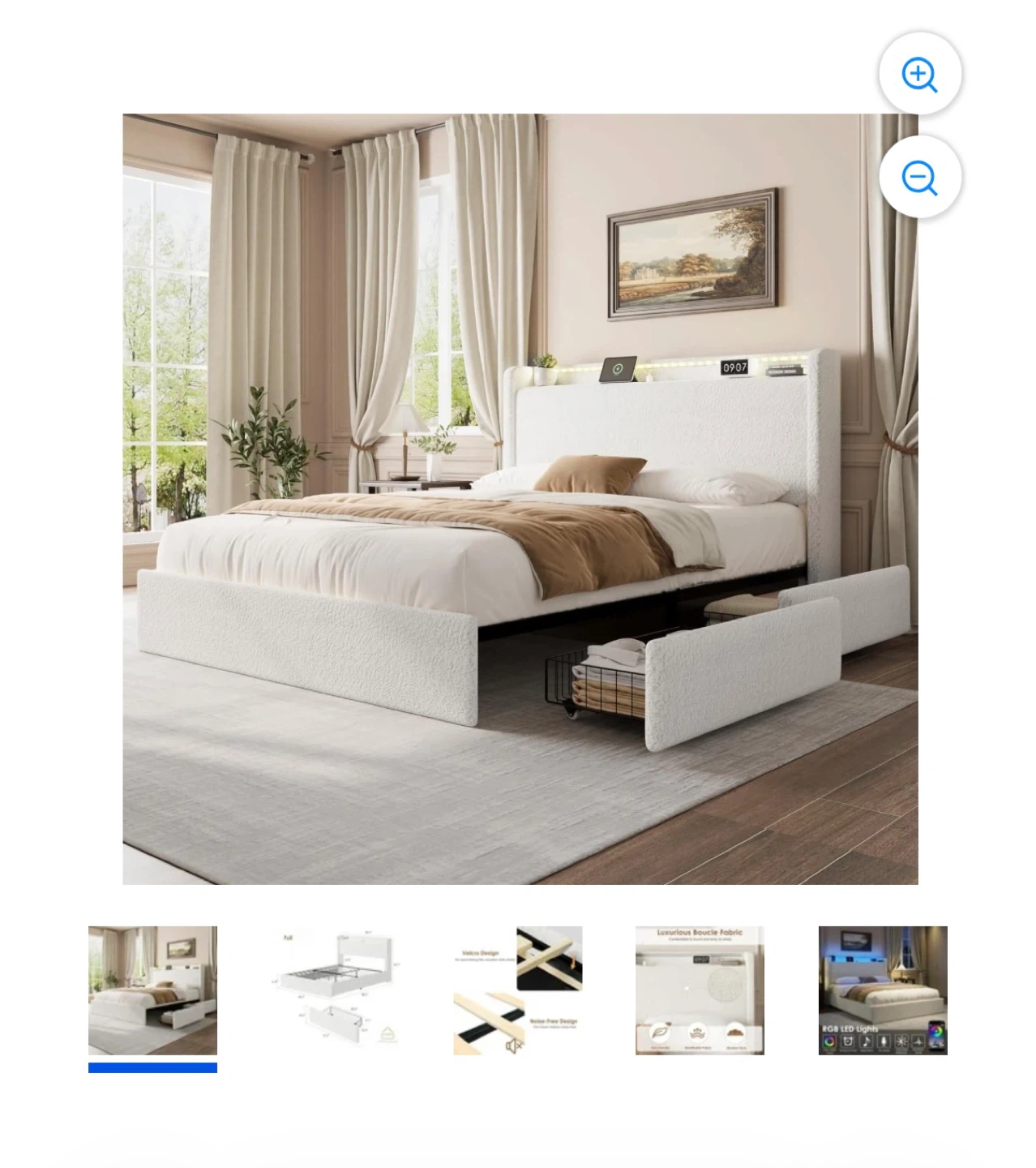 Brand New! Full-Size Upholstered Bed Frame with Storage.