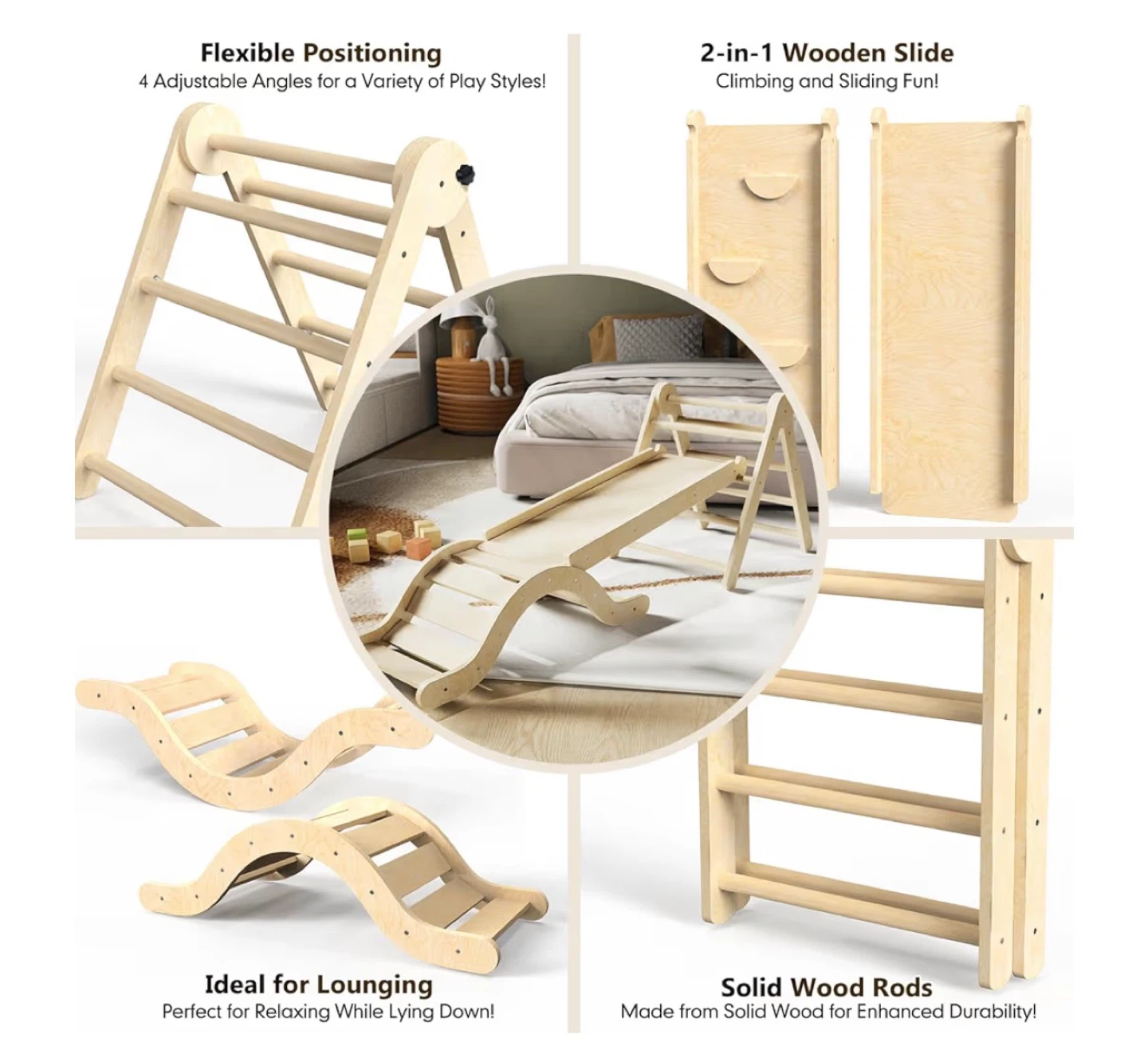 7in1 Wooden Slide Climber set - photo 2