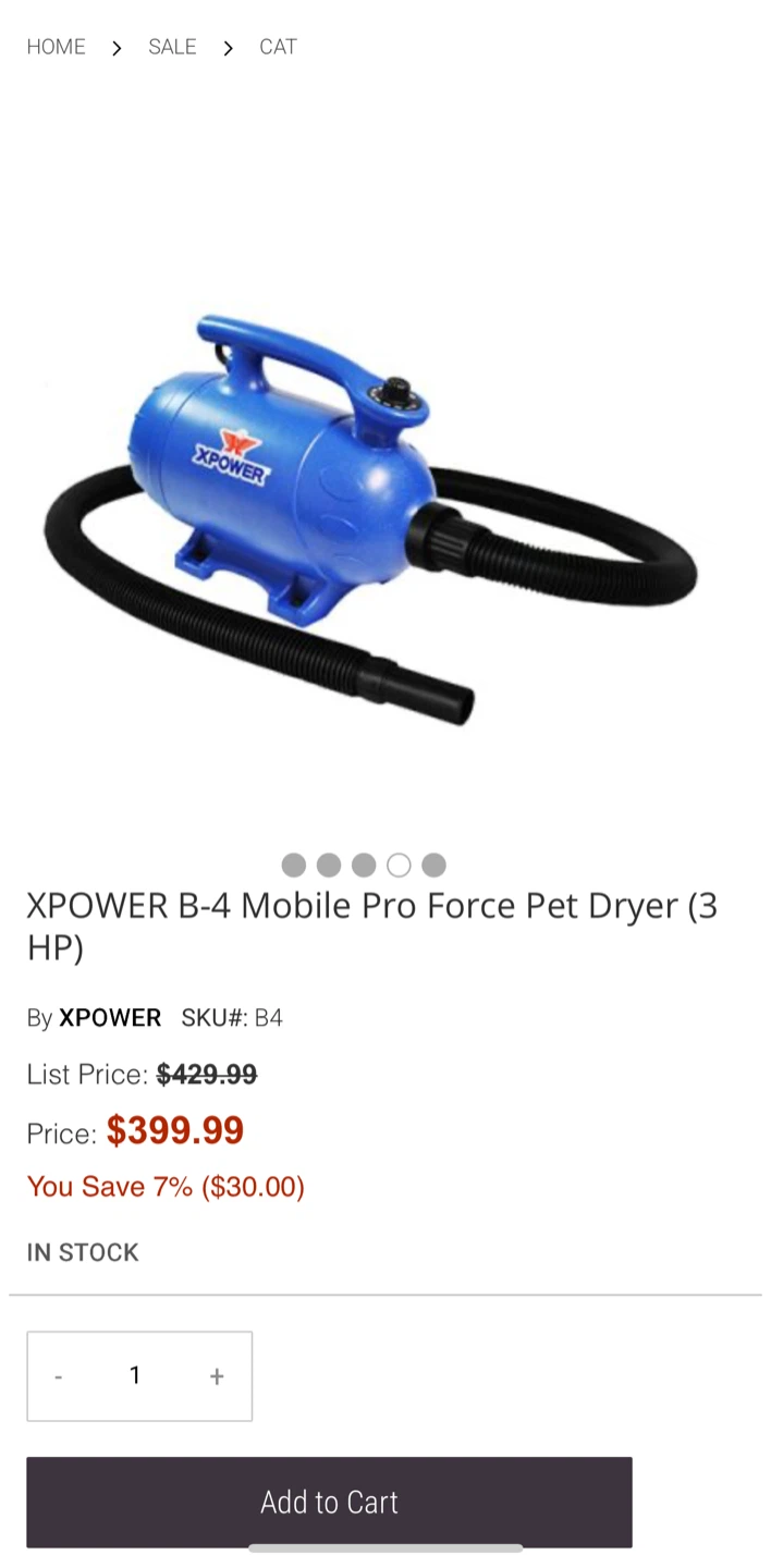 XPOWER B-4 Pet Dryer + Vacuum 3 HP - photo 2