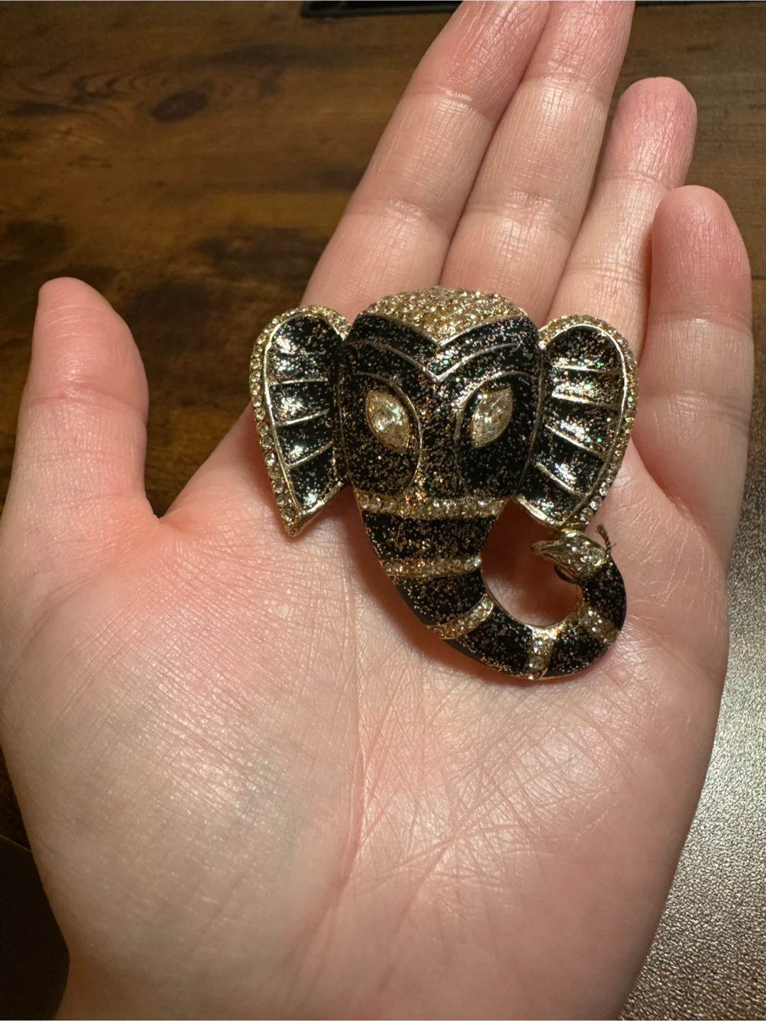 Elephant Rhinestone Brooch