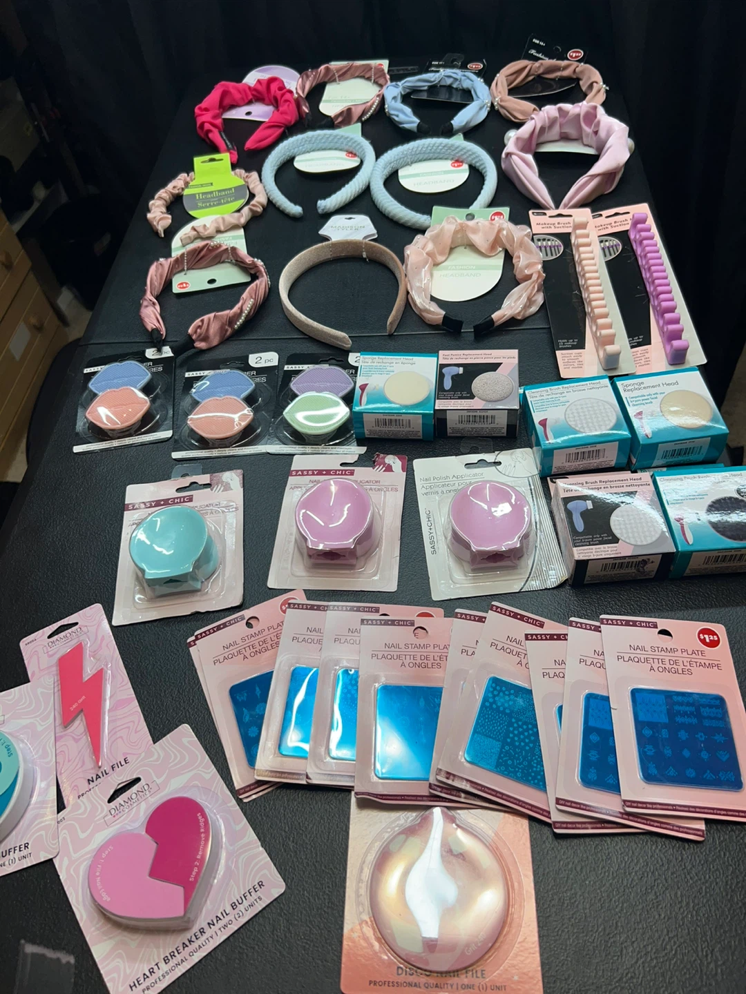 Headbands, Nail Files, Nail Stamp Plates=$20