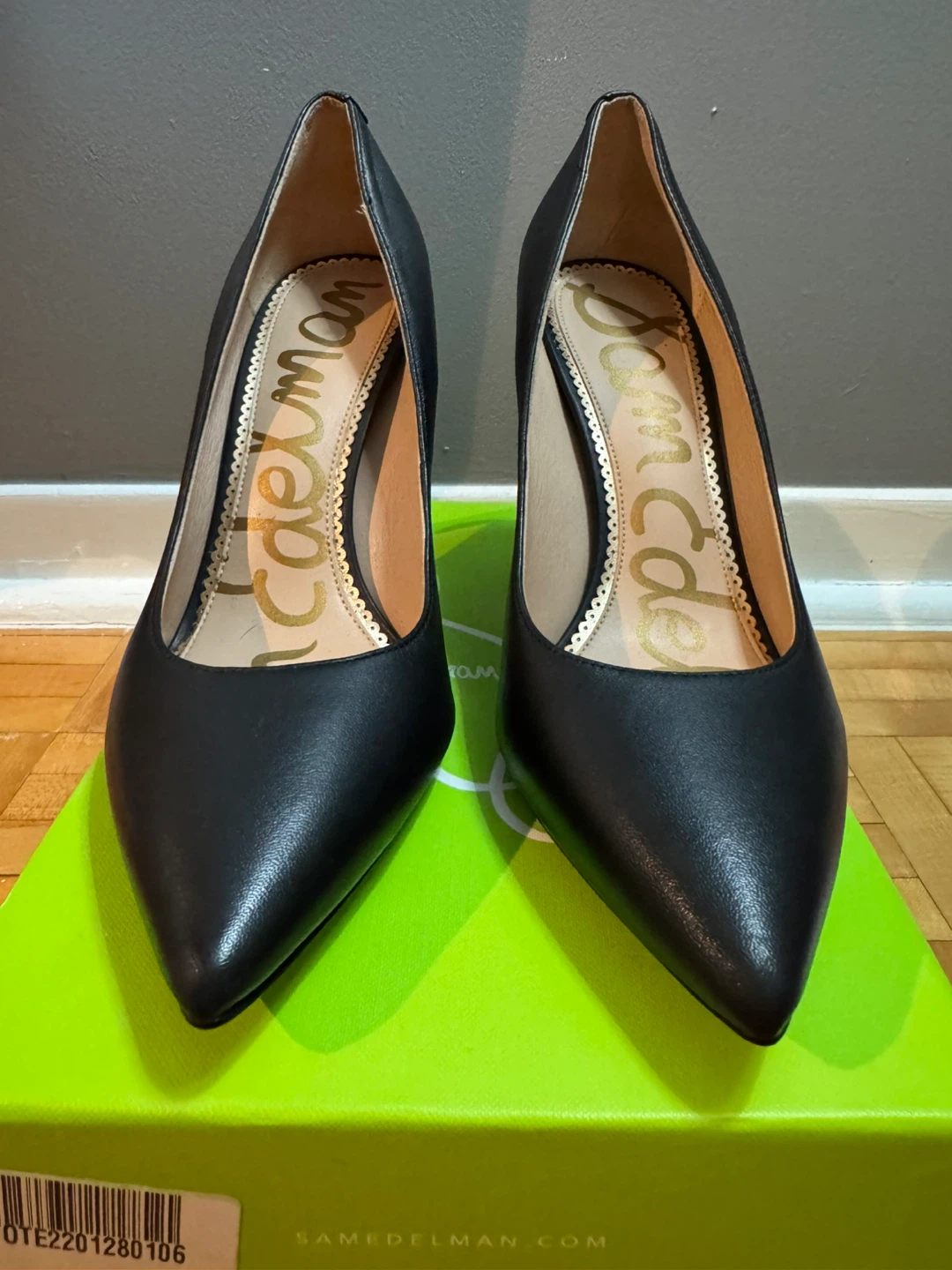 Sam Edelman Hazel Black Leather Pointed Toe Heels - Size 7.5 - photo 4