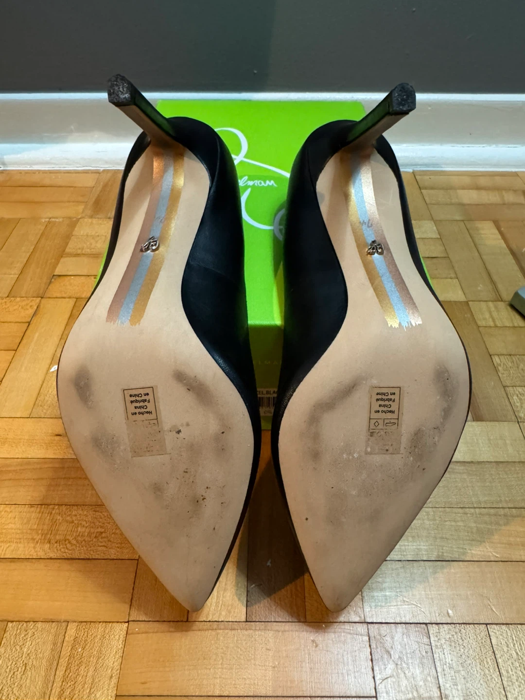 Sam Edelman Hazel Black Leather Pointed Toe Heels - Size 7.5 - photo 5