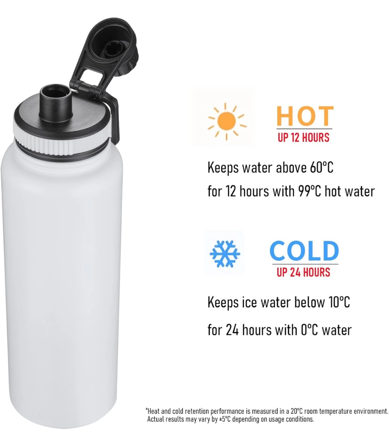 40 oz Stainless Steel Insulated Water Bottle Double-Wall - photo 4