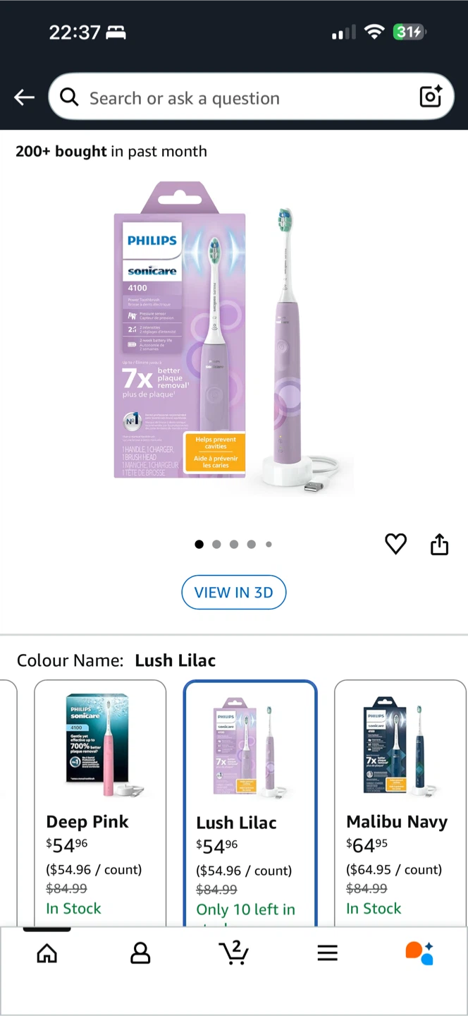 Philips Sonicare 4100 Rechargeable Toothbrush - Lush Lilac - photo 3