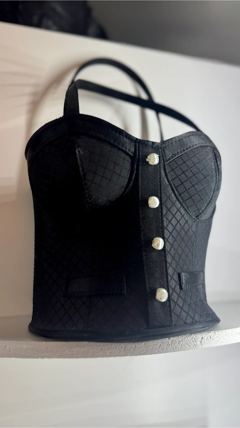 Black Corset Style Handbag purse - photo 3