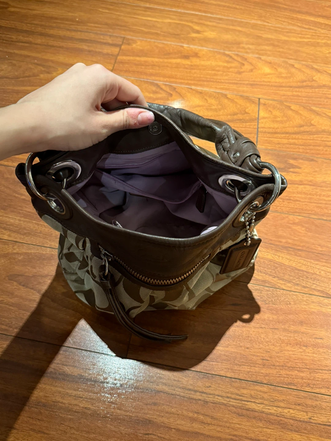 Coach Brown Leather & Canvas Handbag - photo 3