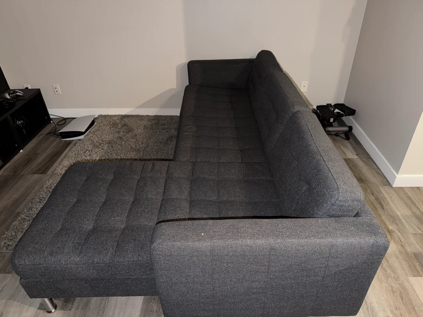 Grey Sectional Sofa with Chaise Lounge/Sofa bed - photo 3