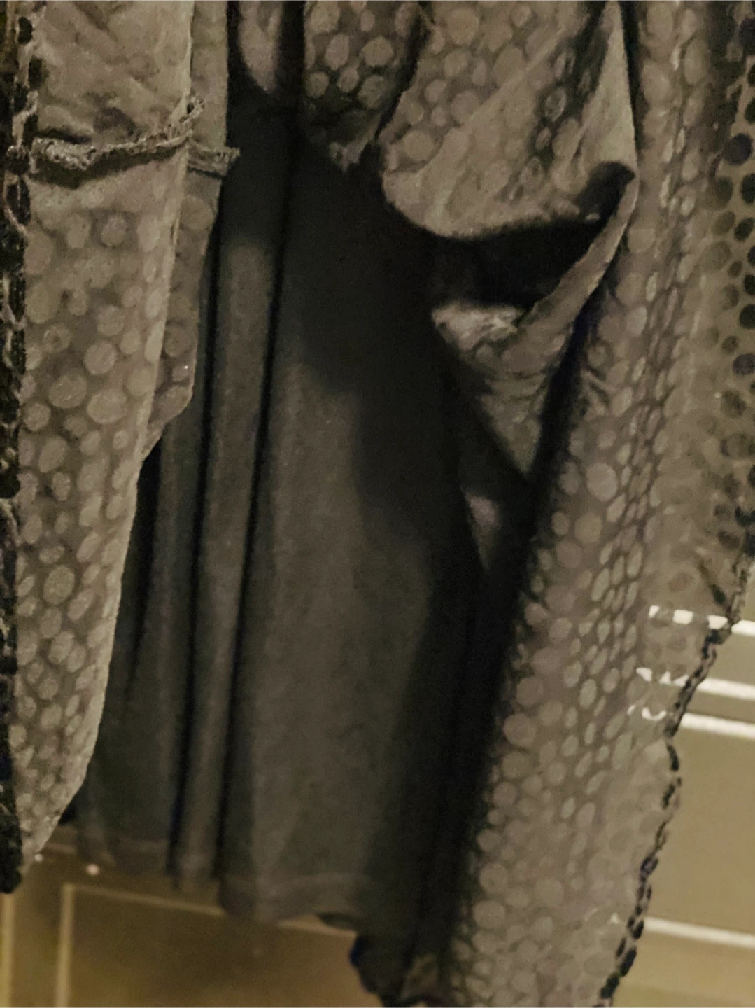 DKNY Black Velvet Polka Dot Dress Size 8 - photo 4