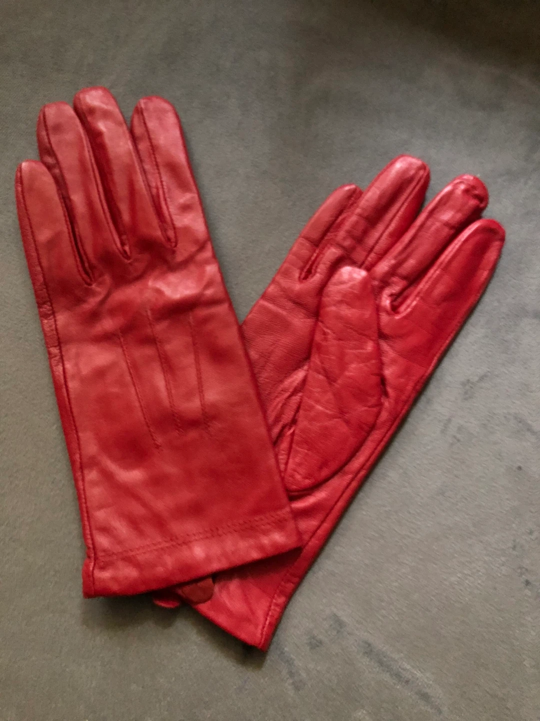 Red Leather Gloves, Small