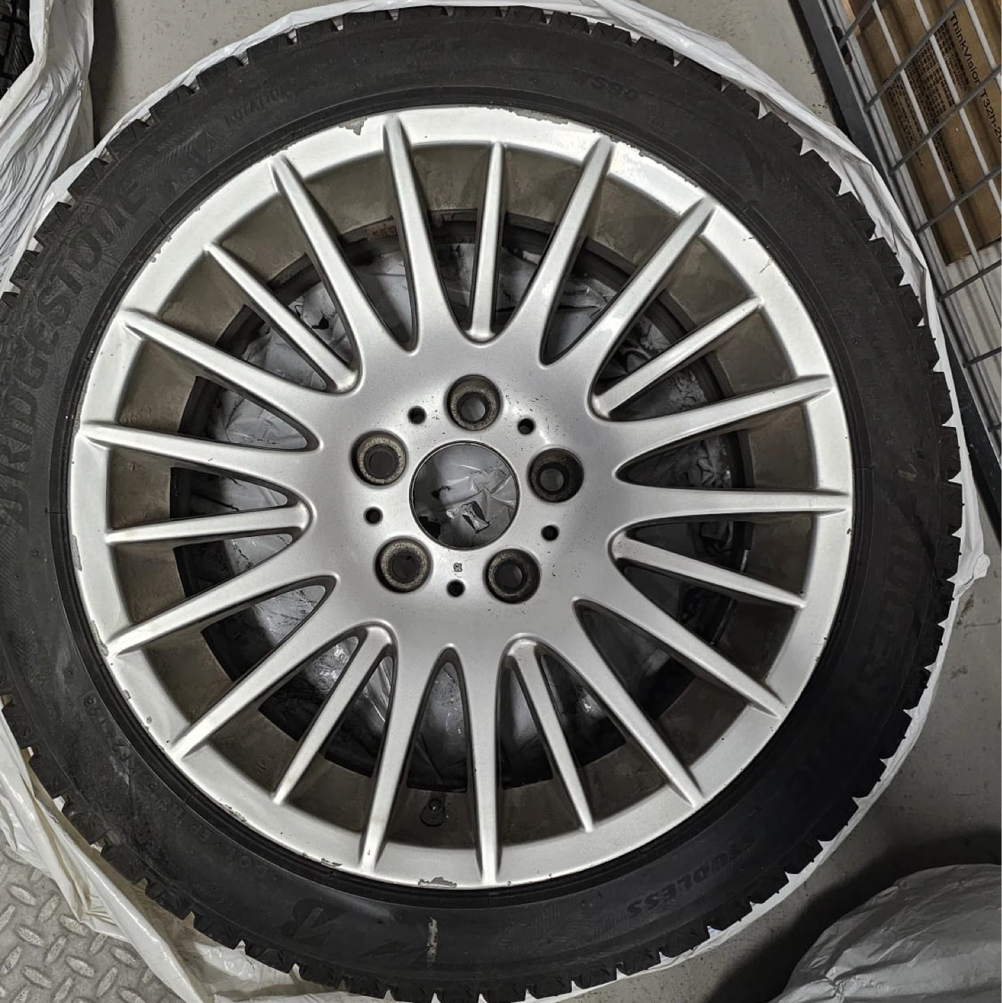 Winter Tires on Original BMW 3-Series Rims Plus One Extra Spare - photo 4