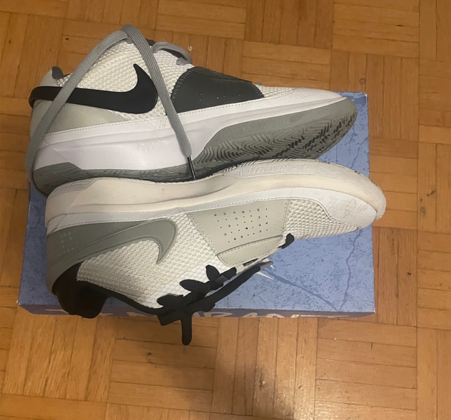 Nike JA 1 White/Lt Smoke Grey-Black, Size 9 us mens