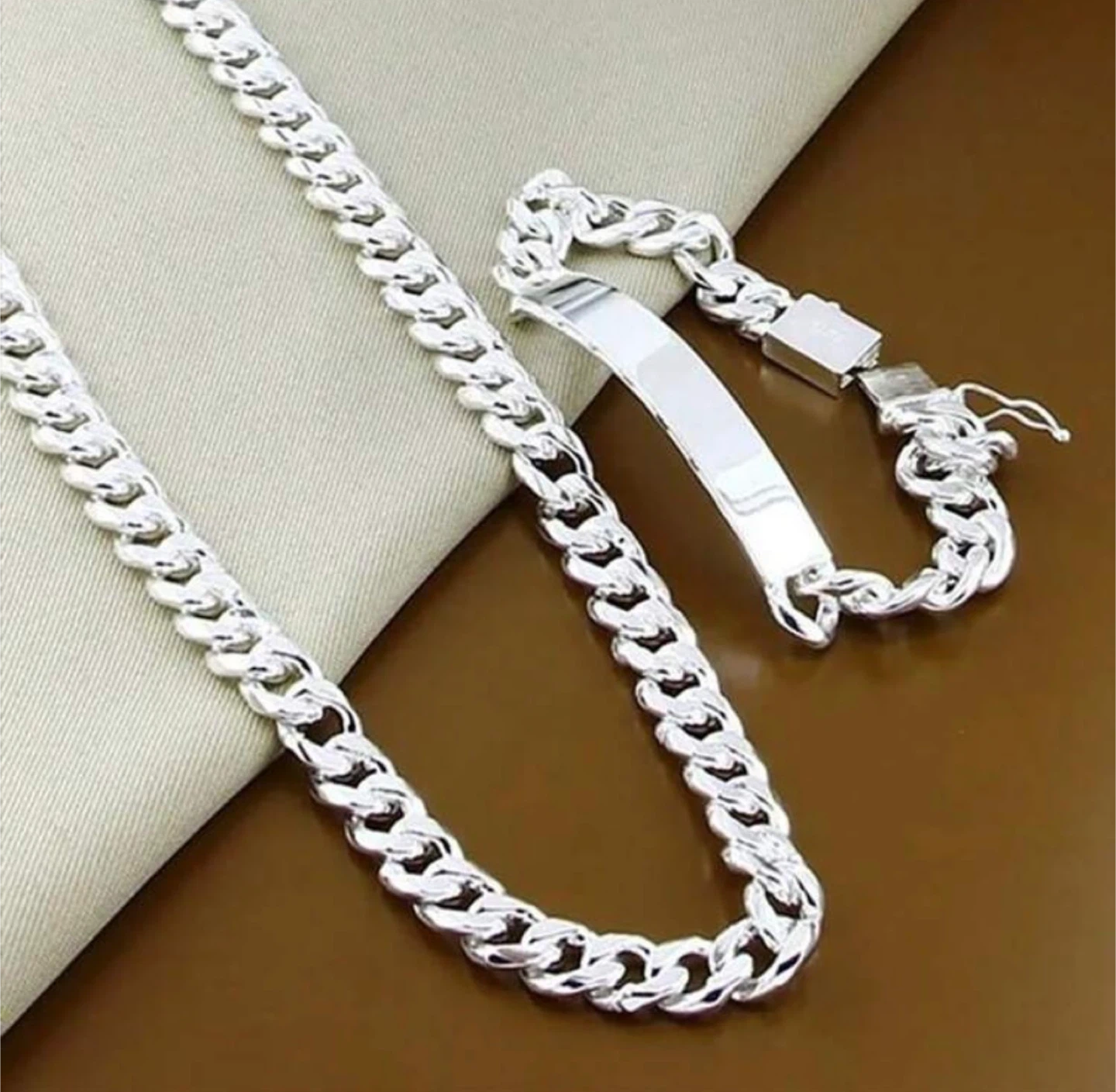 Silver Curb Chain Necklace - photo 3