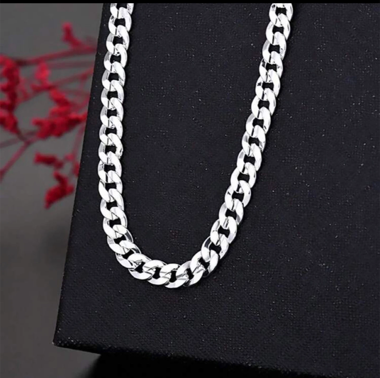 Silver Curb Chain Necklace - photo 2