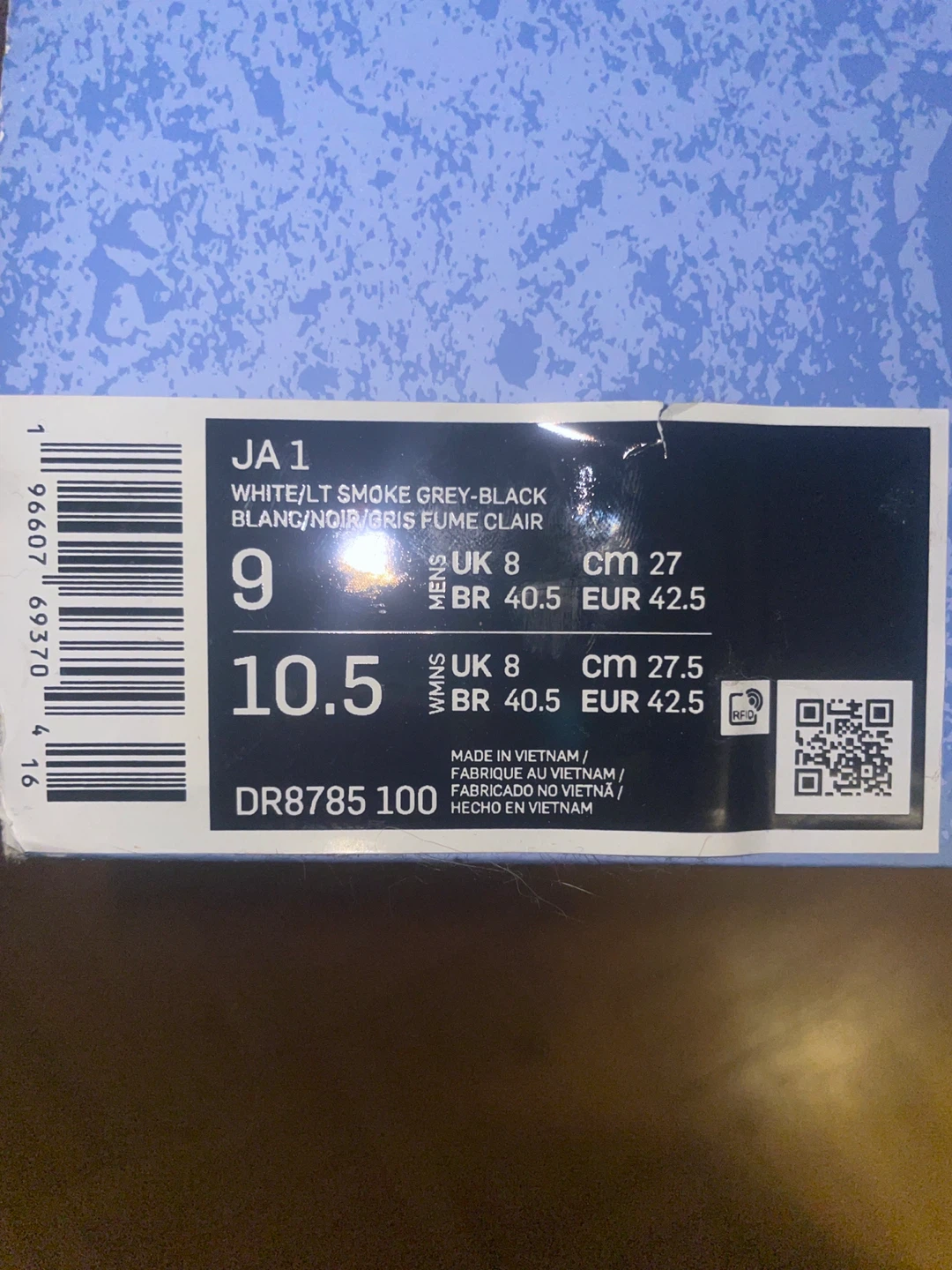 Nike JA 1 White/Lt Smoke Grey-Black, Size 9 us mens - photo 3