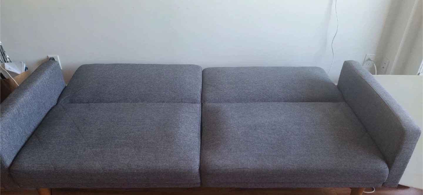 DHP Paxson Linen Futon Sofa Bed- Grey - photo 2