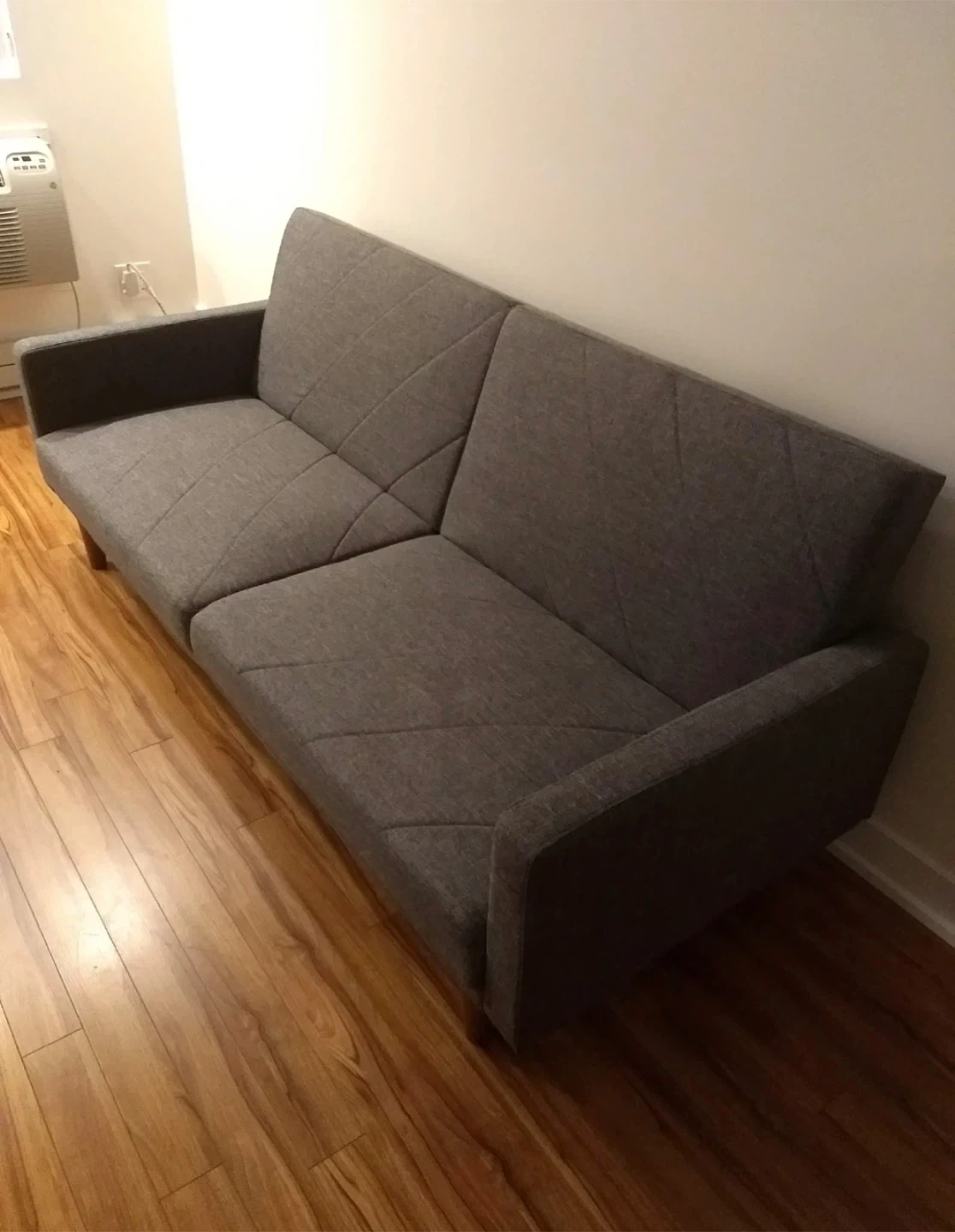 DHP Paxson Linen Futon Sofa Bed- Grey