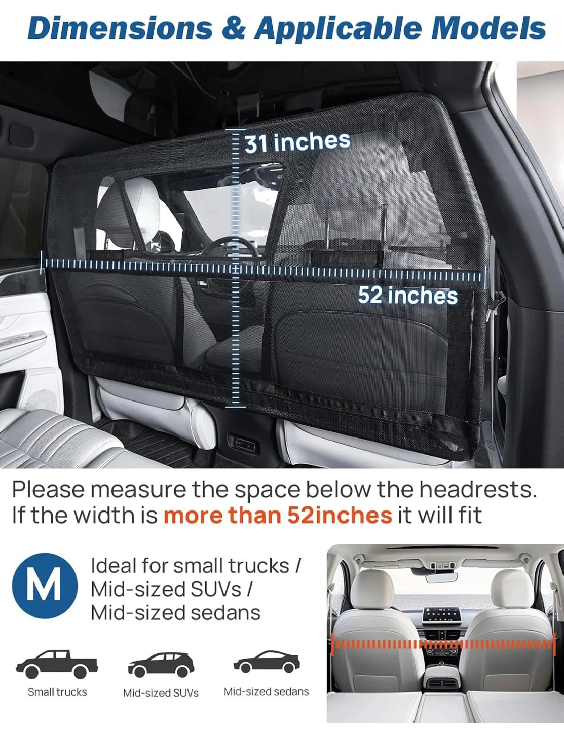 Car Safety Pet Barrier - 52 x 31 inches - photo 5