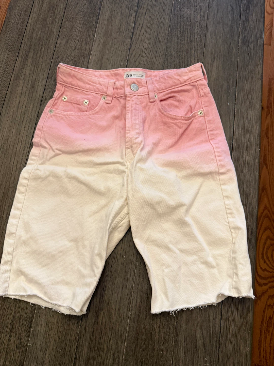 Zara Pink Ombre Denim Shorts - Size 4