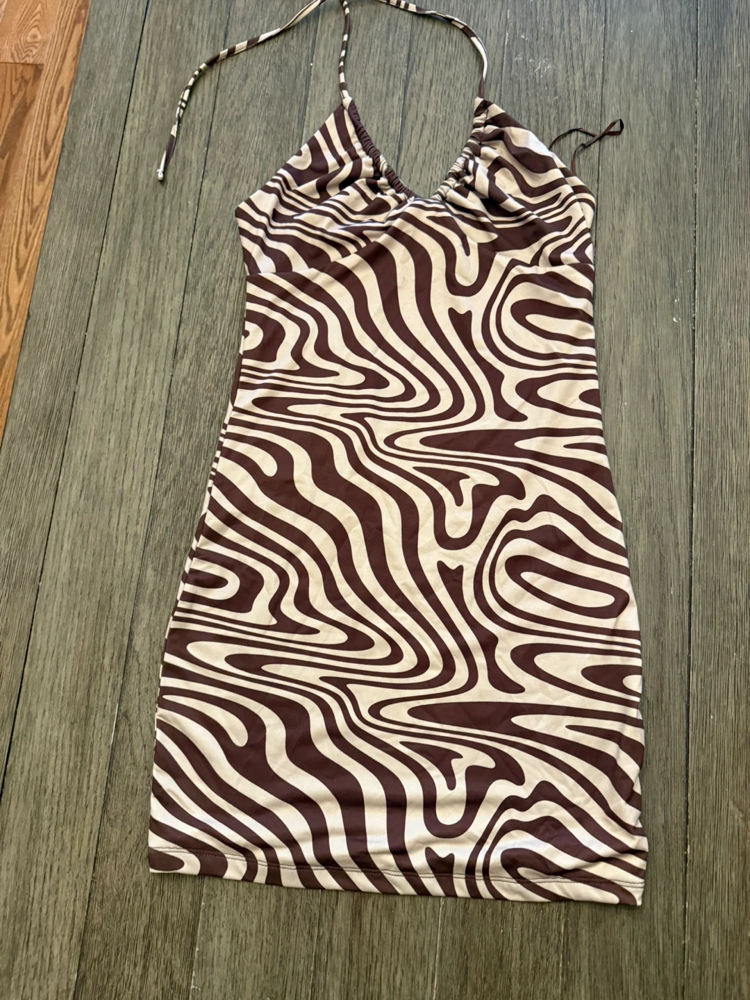 Garage Brown Zebra Mini Dress TP/XS