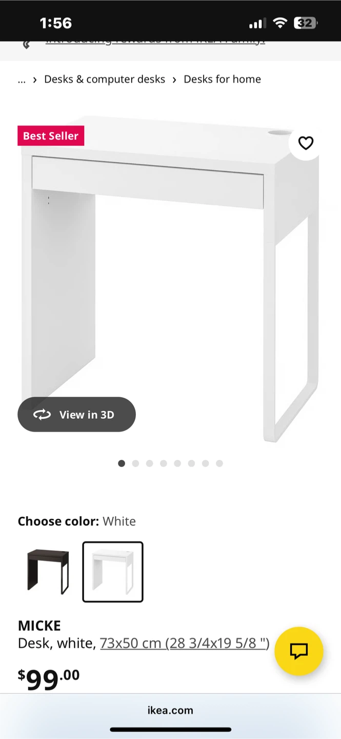 IKEA MICKE Desk, White - 73x50 cm - photo 4