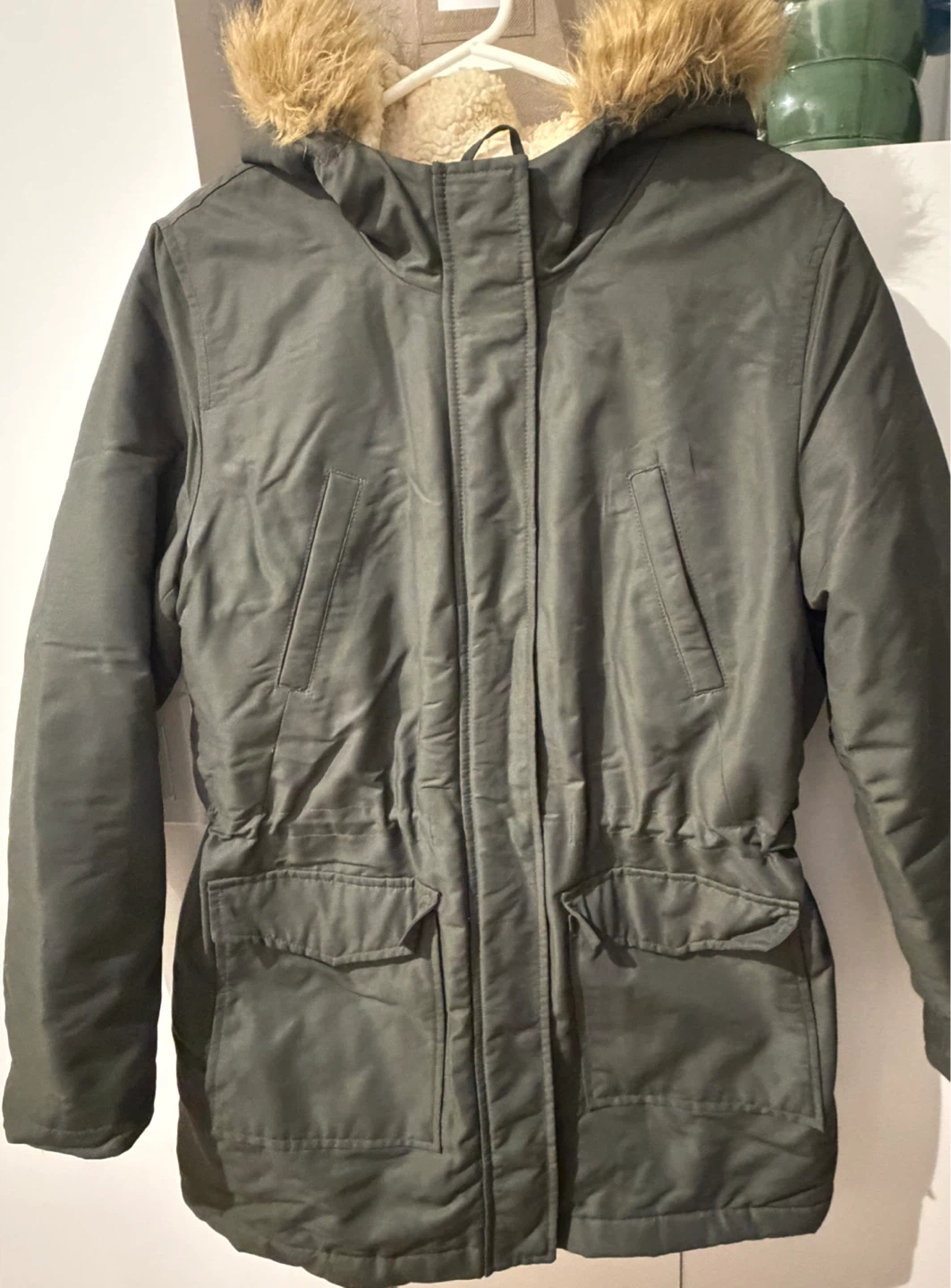 Levi's Olive Green Parka with Faux Fur Hood - photo 2