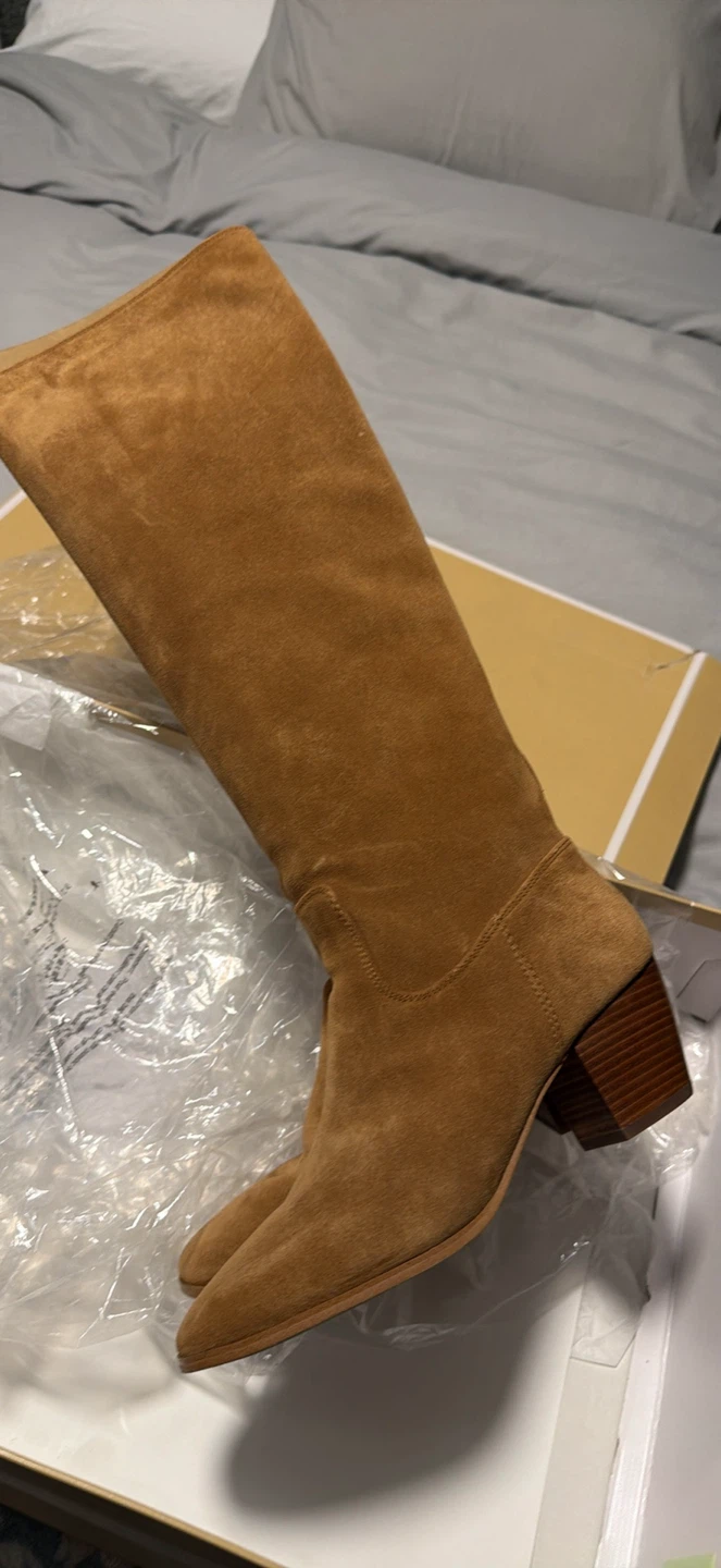 Michael Kors Tan Suede Knee High Boots