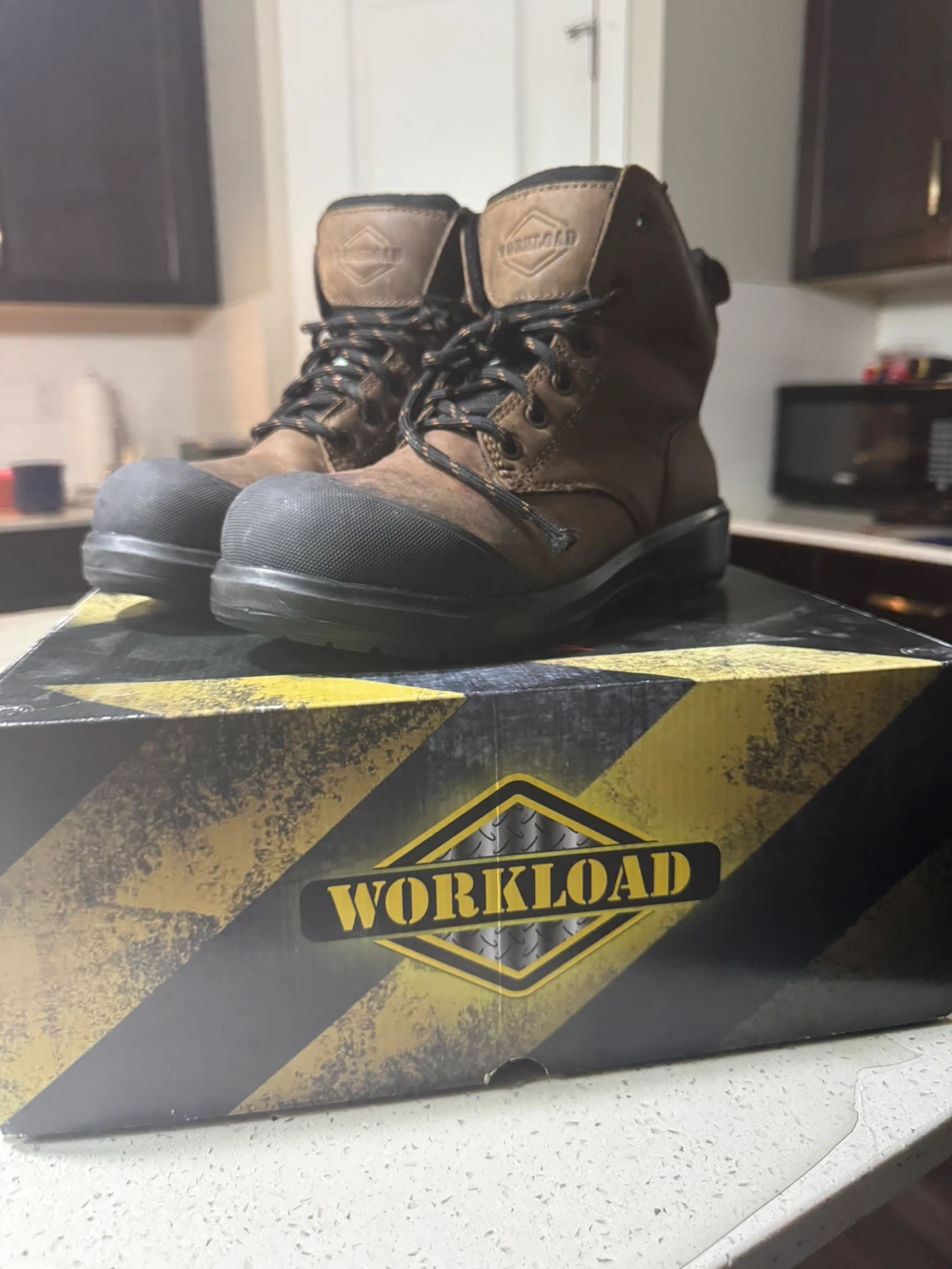 Workload Storm Brown Work Boots - Size 6
