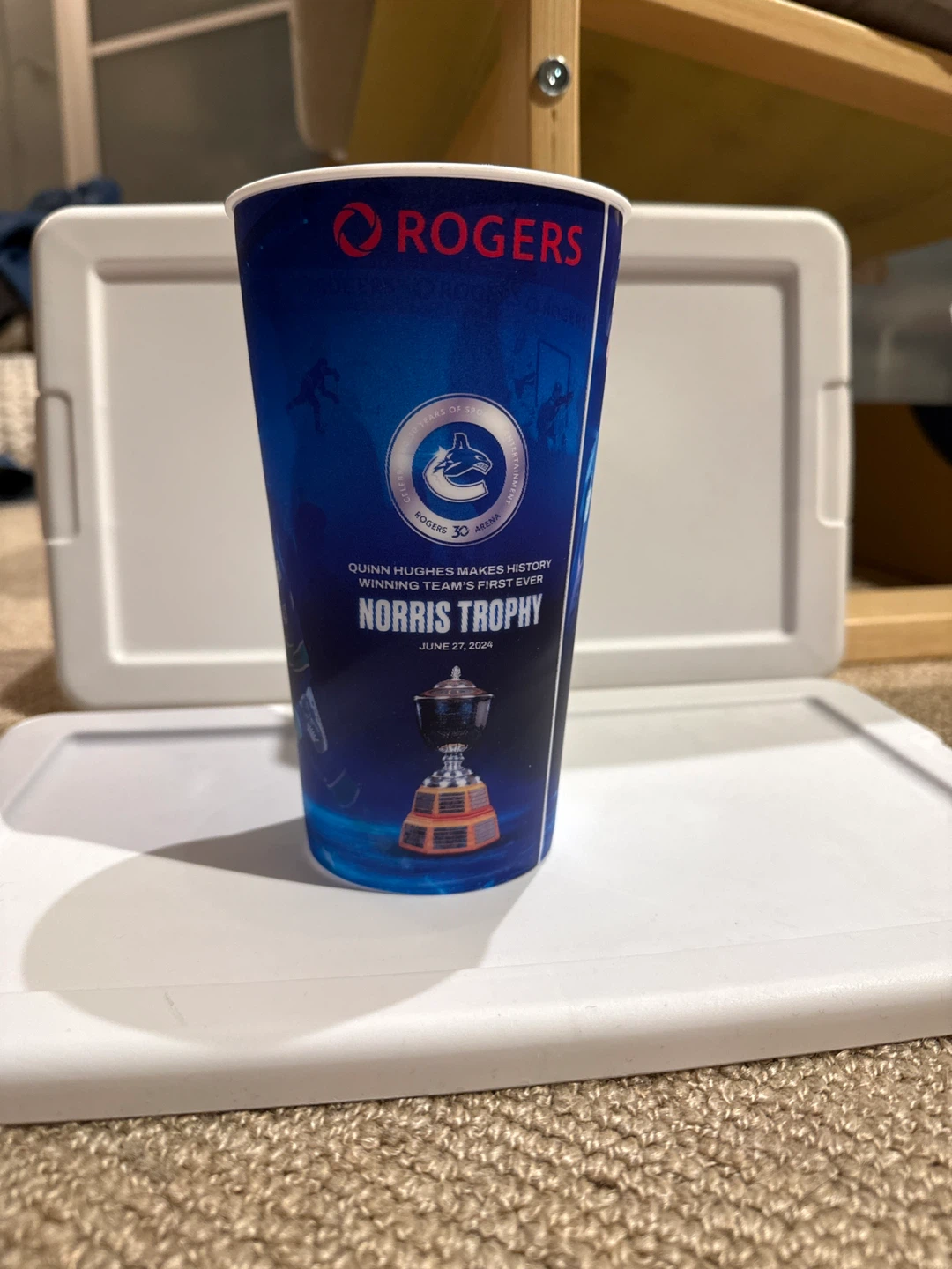 Rogers Canucks Quinn Hughes Trophy Cup - photo 3