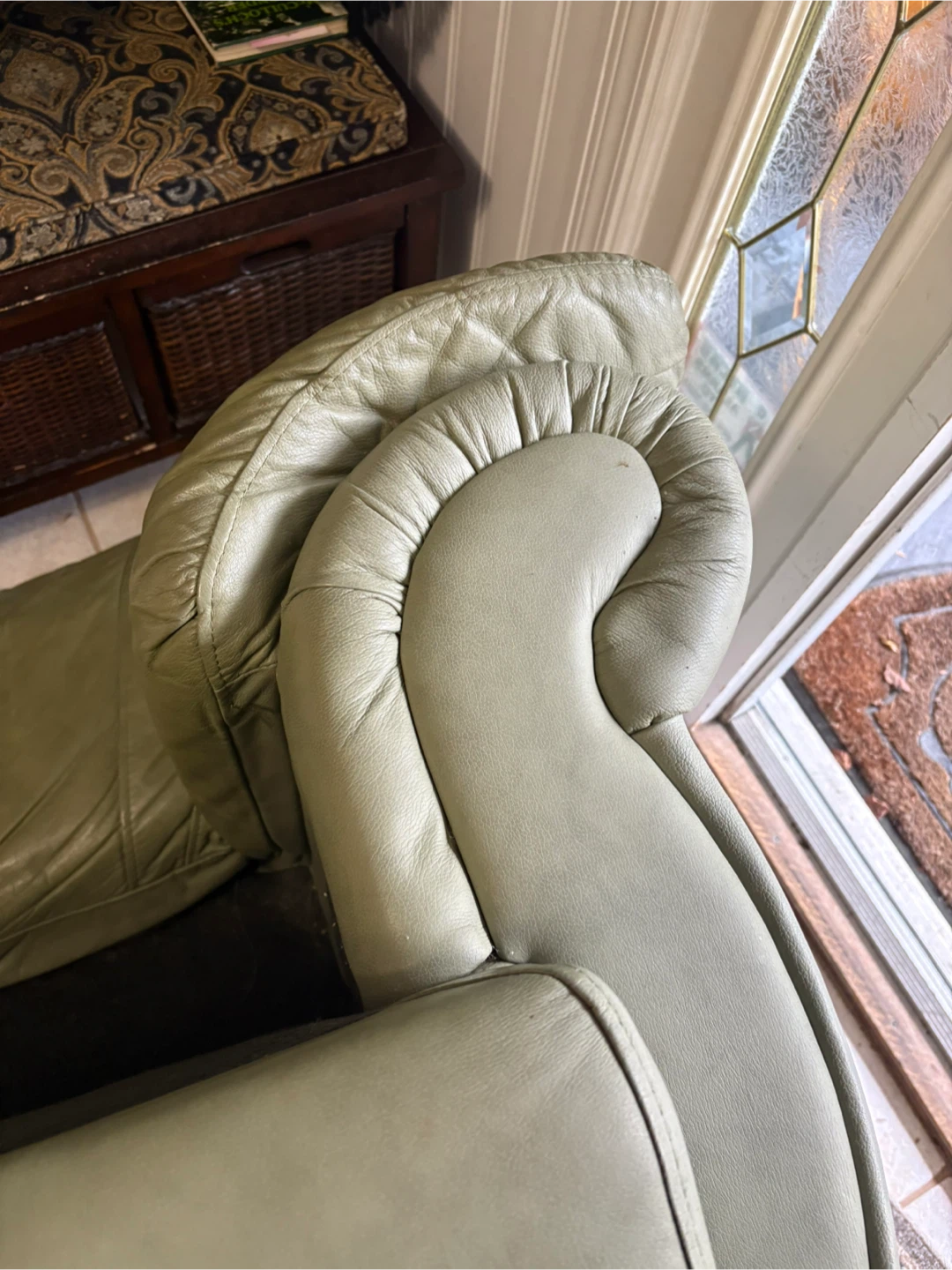 Leather Sofa - Light Green - photo 4