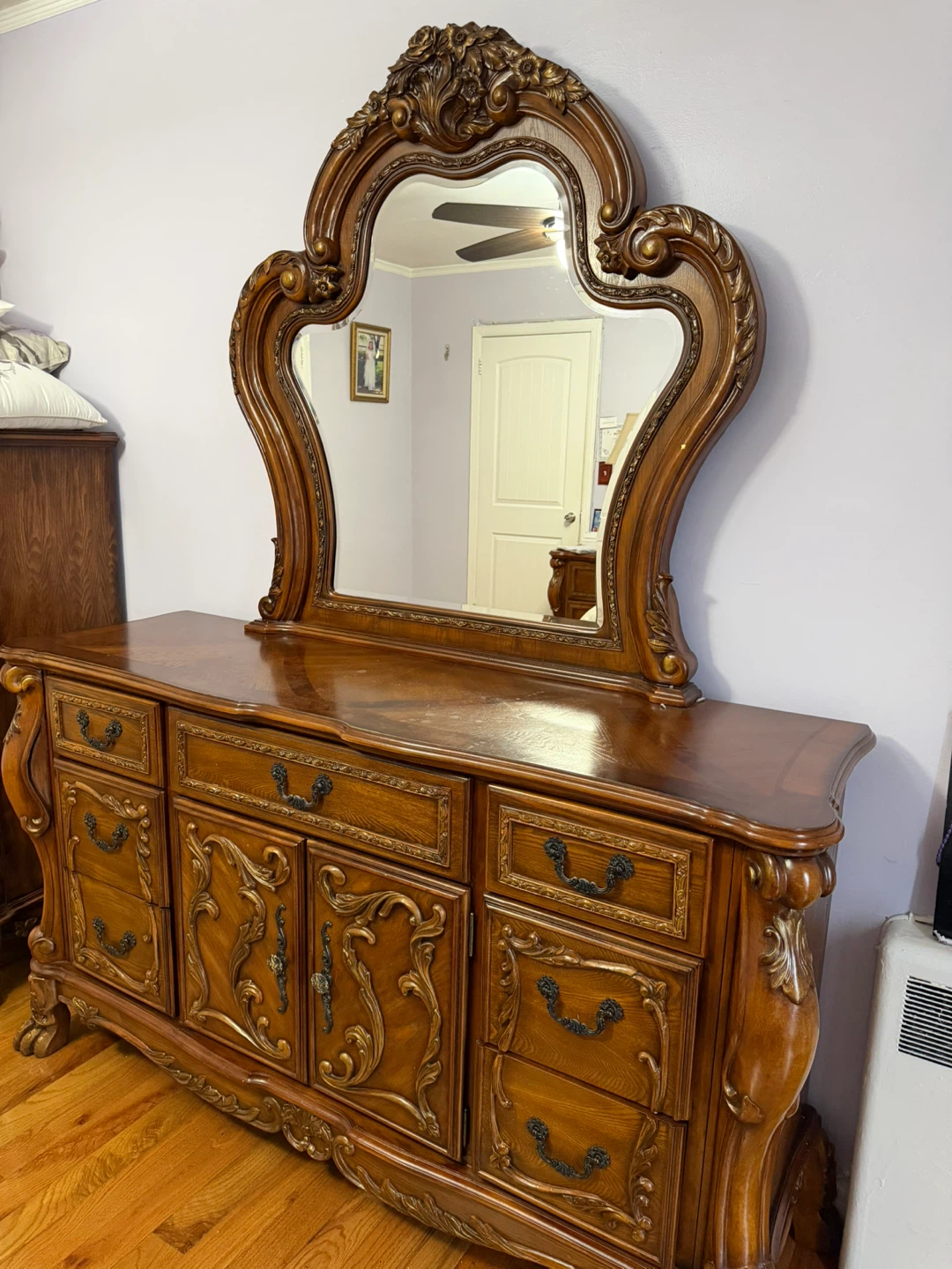 Brown Wood Dresser with Mirror - photo 2