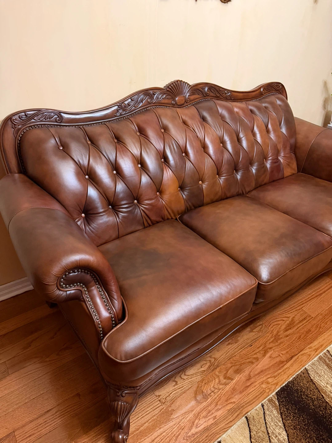 Brown Leather Sofa - photo 3