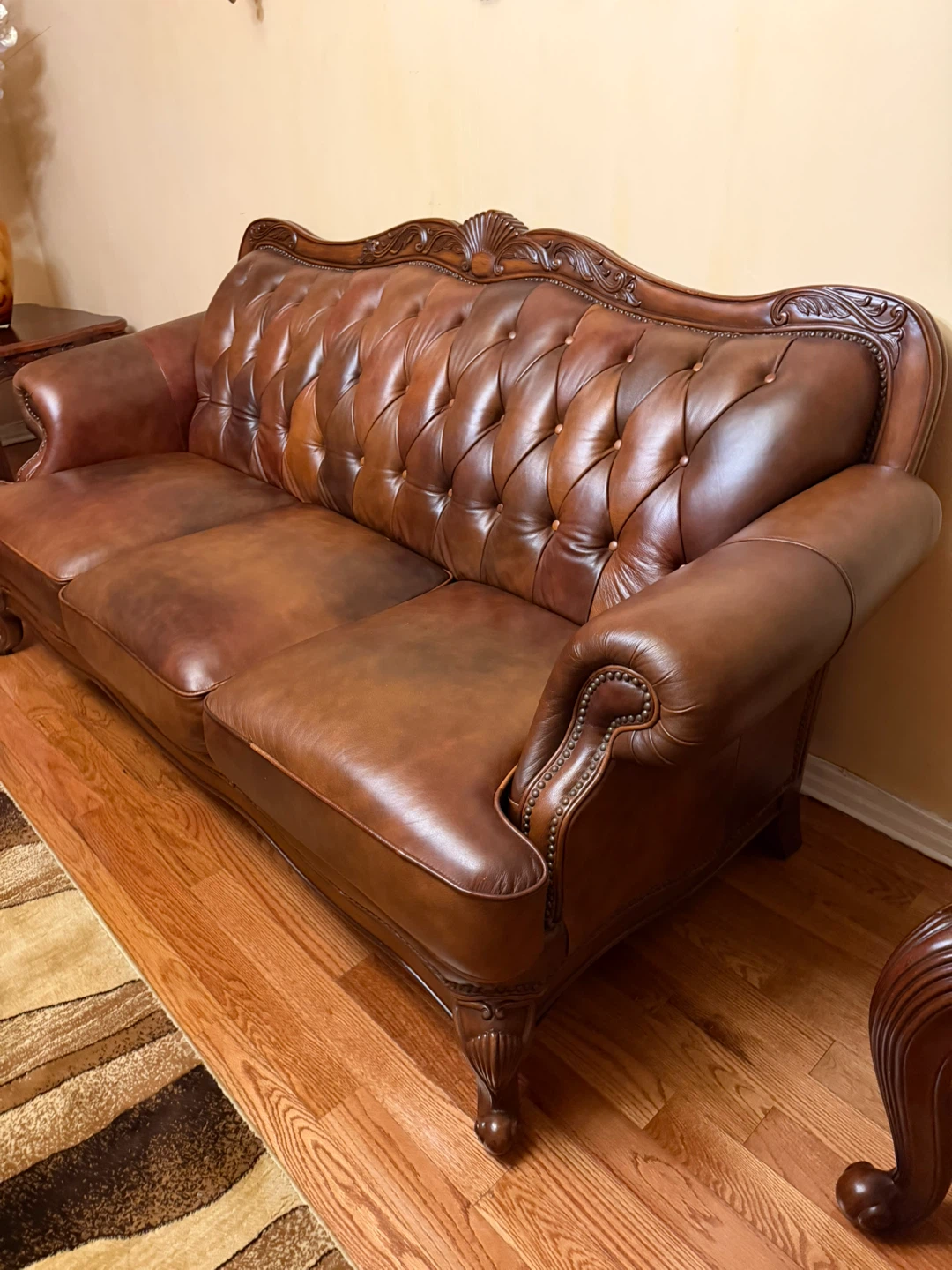Brown Leather Sofa - photo 2