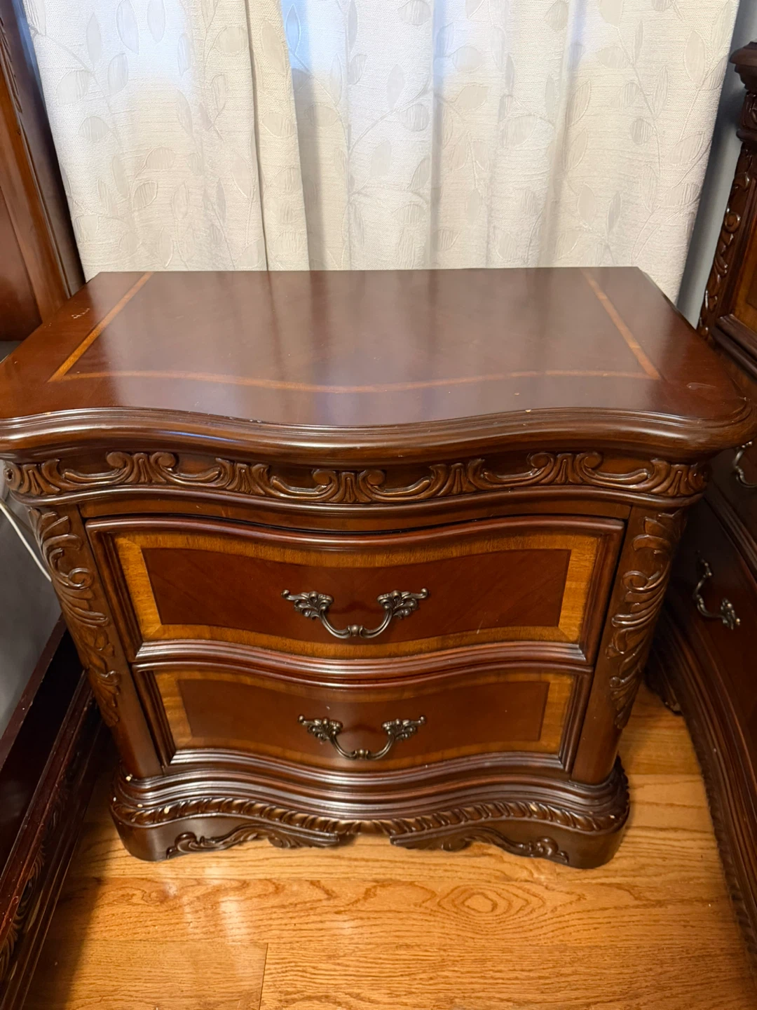 Wood Nightstand with 2 Drawers - photo 2