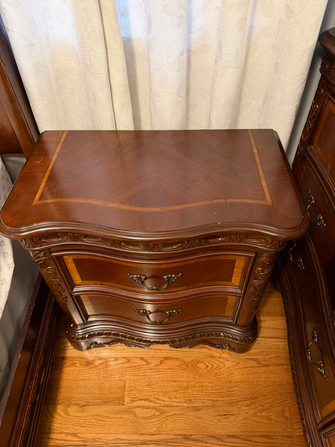 Wood Nightstand with 2 Drawers - photo 3