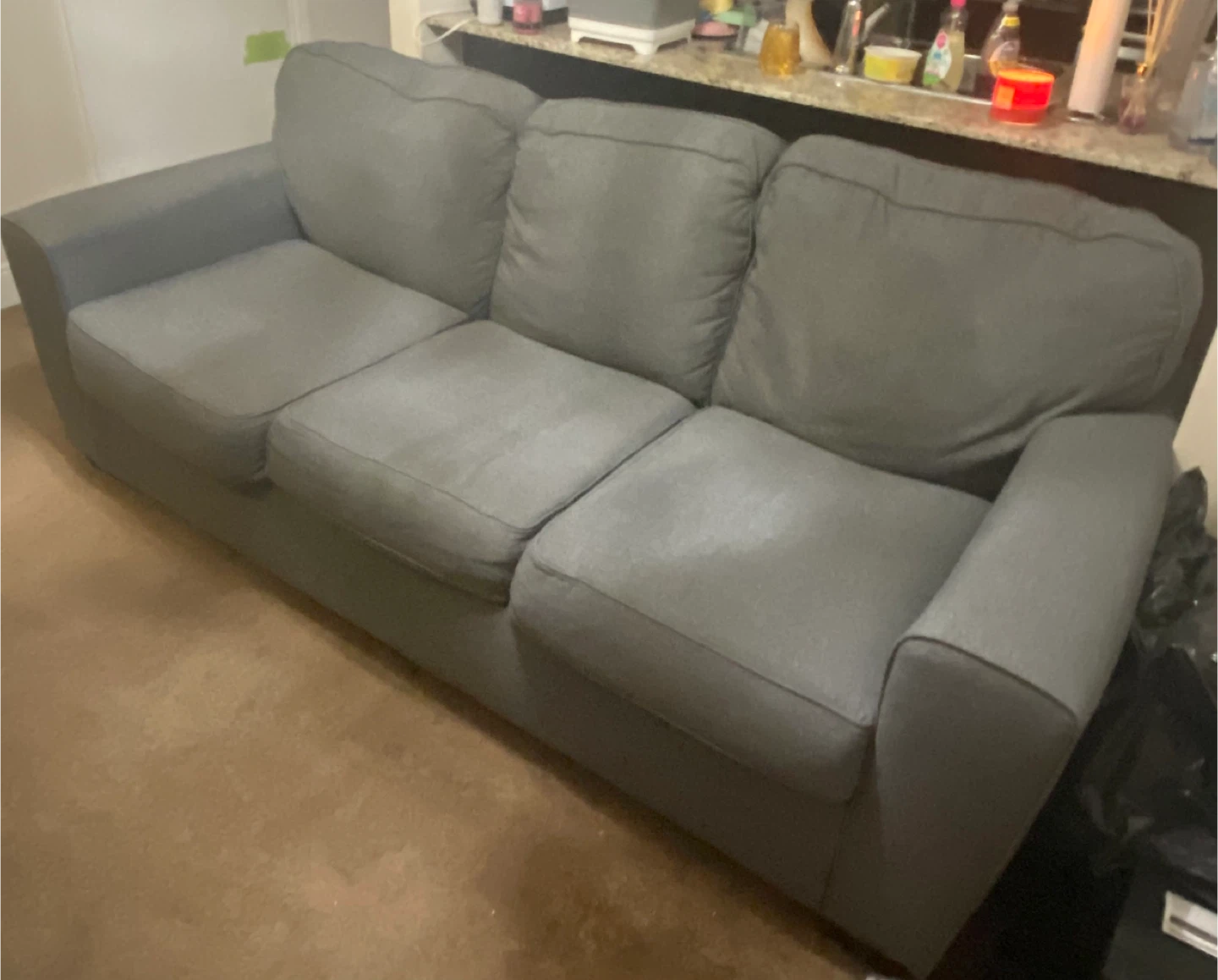 Grey 3-Seater Sofa and Loveseat Set