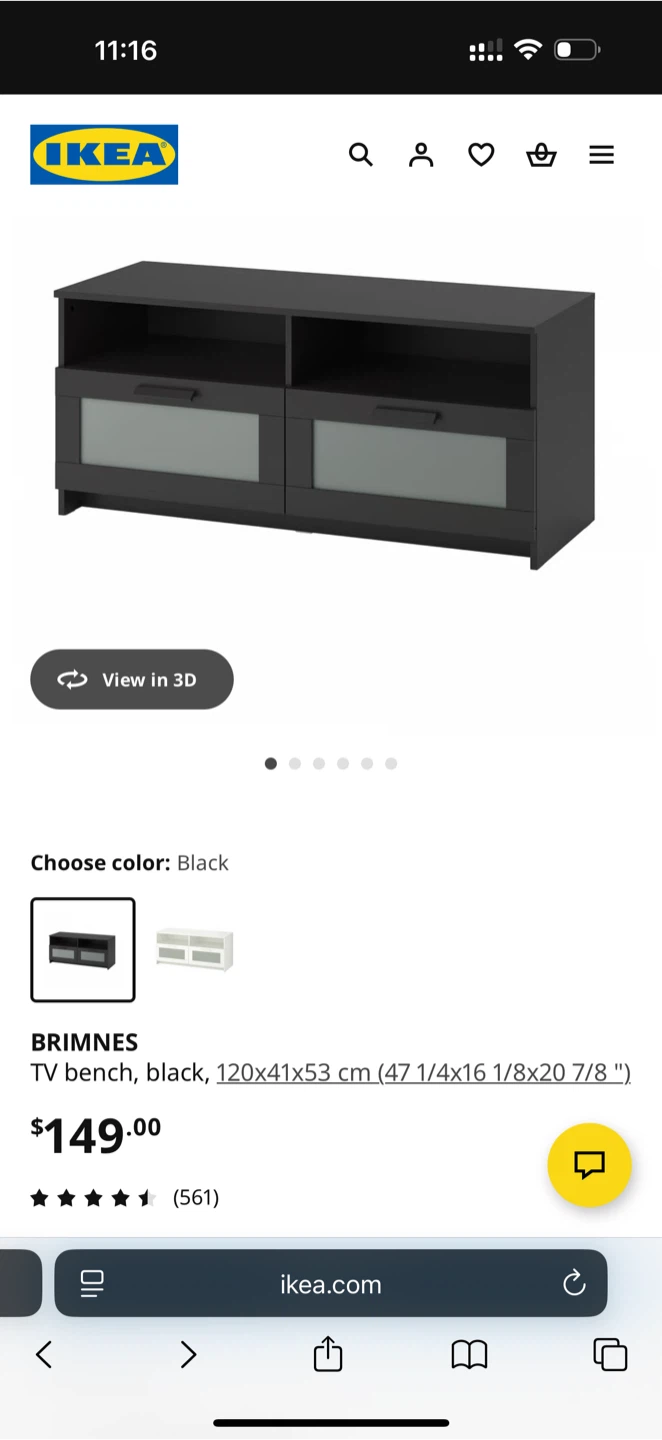 IKEA Brimnes TV Bench, Black - photo 2