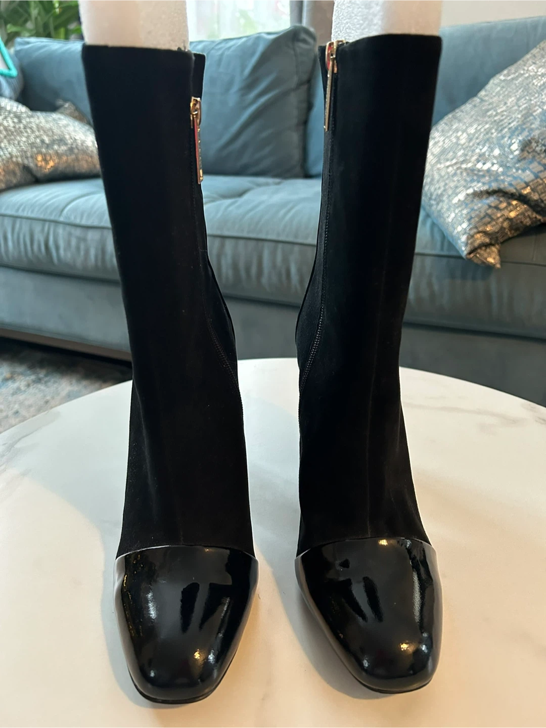 Size 7.5 - BRAND NEW!  iSAAC MiZRAHI Black Leather Ankle Boots - photo 4