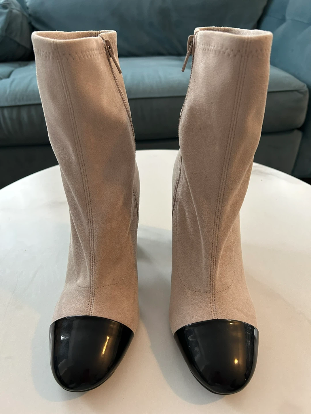 NEW! Guess Beige & Black Heel Boots - Size 7.5
